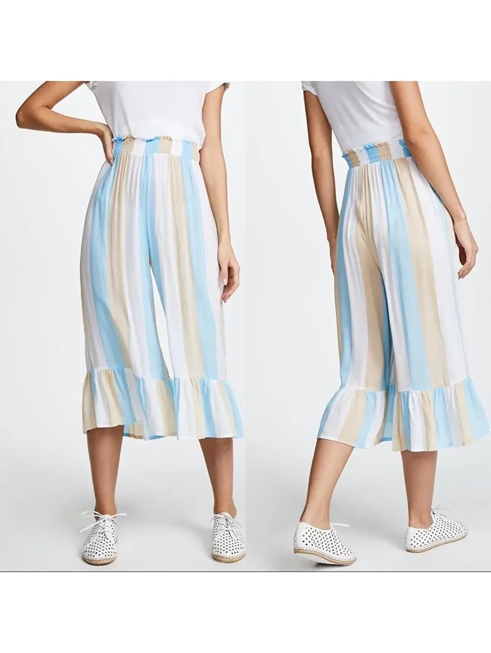 Coolchange Angel Seaside Stripe Swim Cover Up Set Ella Top Payton Culotte S NWT